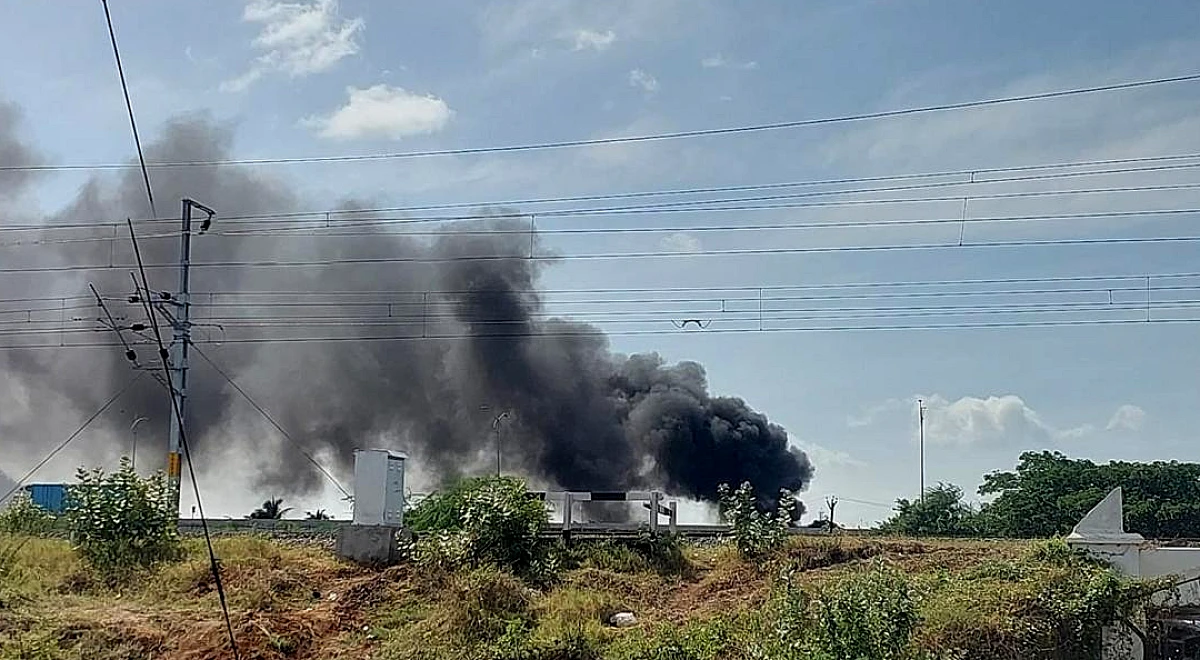 Metal scrap godown gutted in Tirupattur