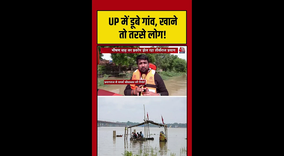 प्रयागराज में बाढ़ ने घेर ली पूरी बस्ती, तस्वीरों में दिख रहा जल का विस्तार