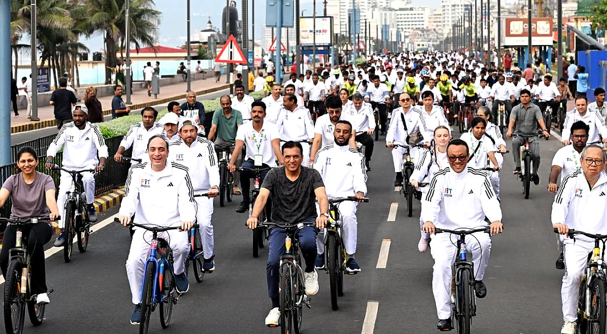 Cycling a solution to pollution, says Union Minister Mandaviya after BRICS Friendship Cycling event