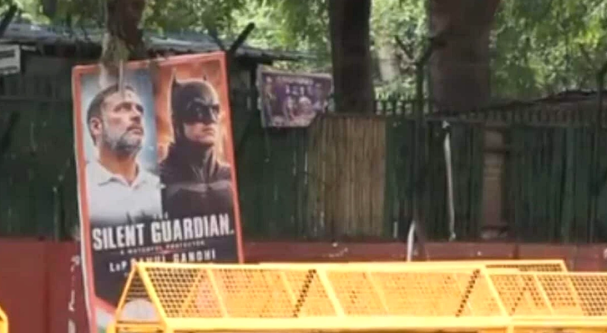 ‘Real Life Batman’: Posters Featuring Rahul Gandhi Surface Outside Congress Offices | Video