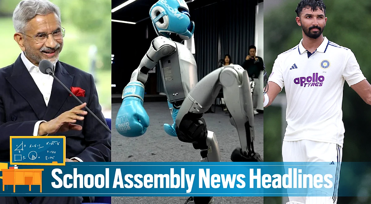 Today News Headlines for School Assembly, August 24, 2026: Jaishankar to visit Russia ahead of BRICS leaders’ summit, Devdutt Padikkal bags second Test century in Colombo