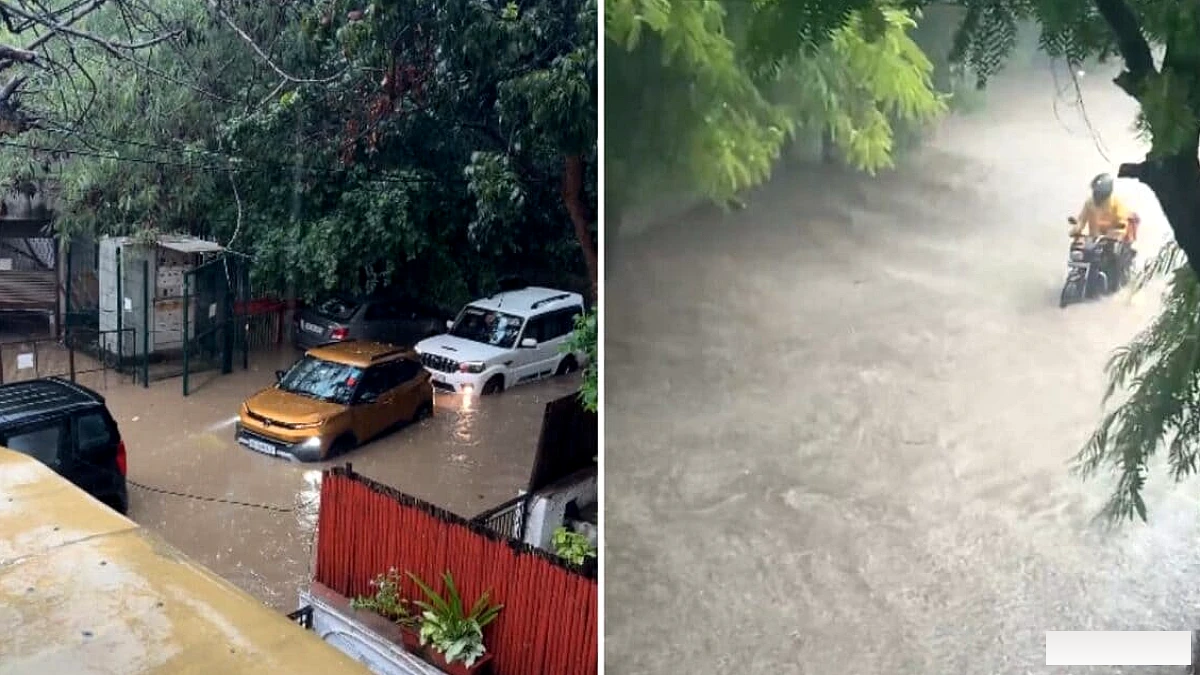 एनसीआर में भारी बारिश से गुरुग्राम में भारी जलभराव, ट्रैफिक जाम | वीडियो
