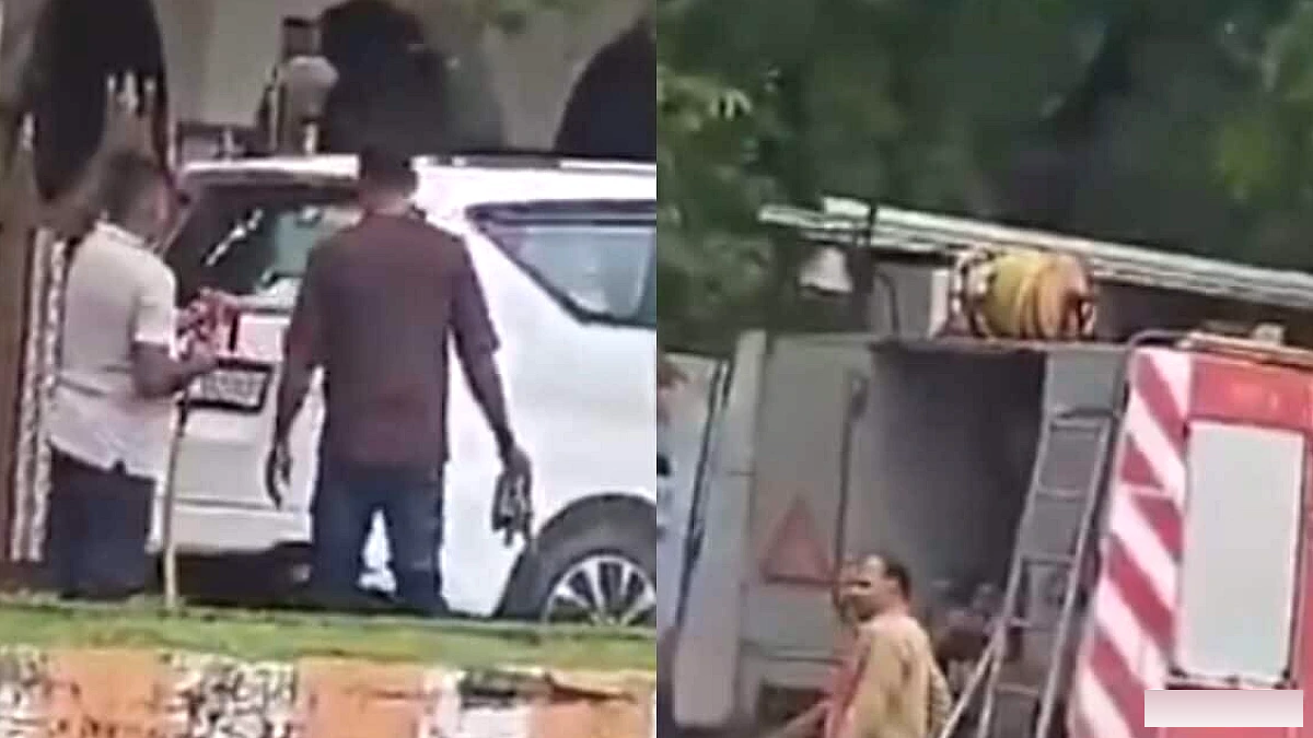 कार धोने के लिए फायर ब्रिगेड?' एमपी के वायरल वीडियो में बीजेपी विधायक की इनोवा पर पानी छिड़कते देखा गया