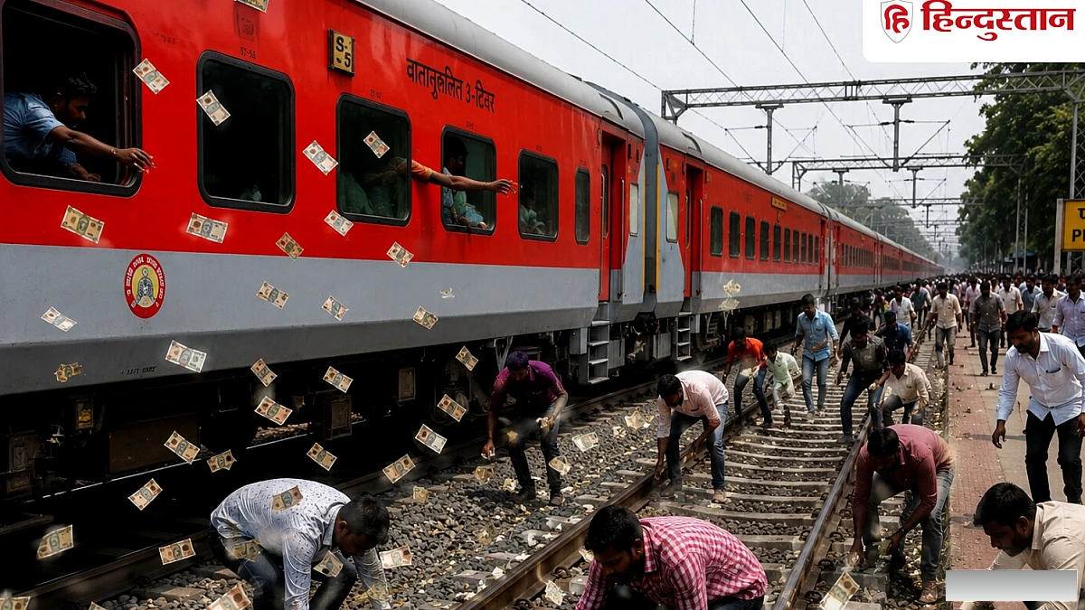 चलती ट्रेन से उड़ने लगे 500-500 के नोट, बटोरने के लिए दौड़े लोग