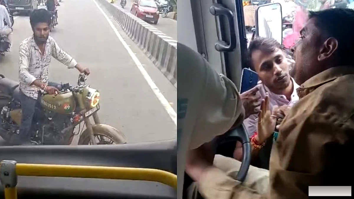 फिल्मी स्टाइल में दबंगई: बरेली में सड़क पर बुलेट खड़ी कर ई-बस रोकी, युवकों ने चालक को पीटा; देखें वीडियो