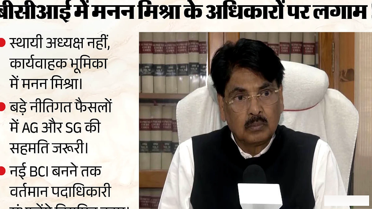 बीसीआई प्रशासन में बदलाव: सुप्रीम कोर्ट ने स्पष्ट किया मनन मिश्रा केवल अंतरिम अध्यक्ष हैं, स्थायी नहीं