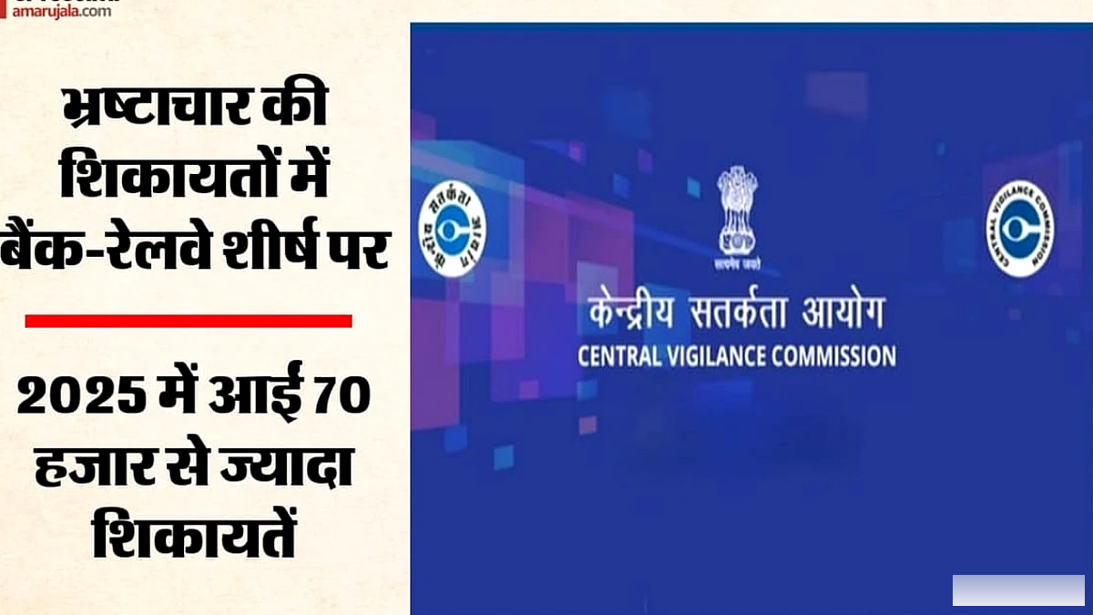 सीवीसी रिपोर्ट में उजागर: सरकारी कार्यालयों में भ्रष्टाचार के गढ़, 70,000 शिकायतें; बैंक और रेलवे सबसे आगे