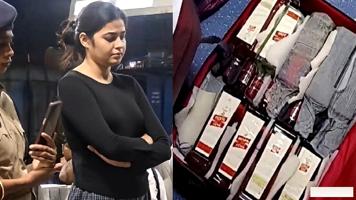 मॉडल जैसी दिखने वाली नेहा को AC फर्स्ट क्लास में 75 लीटर शराब तस्करी के लिए पकड़ा गया