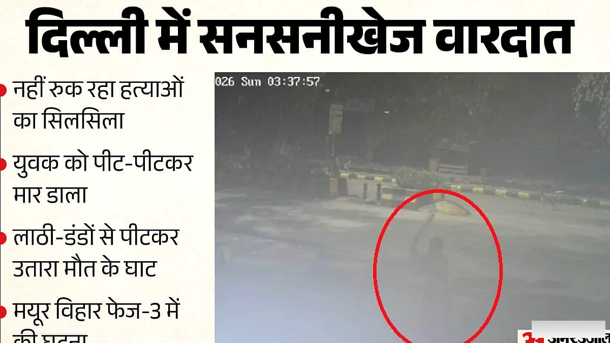 दिल्ली में नहीं रुक रहा मर्डर का सिलसिला: लाठी-डंडे से पीट-पीटकर युवक की हत्या, सीसीटीवी में कैद खौफनाक वारदात