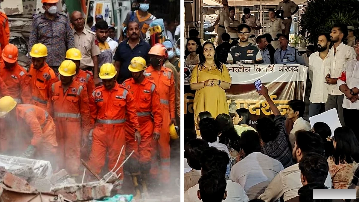 सत्य निकेतन में इमारत ढहने से 3 मौत, कई घायल; CM रेखा गुप्ता ने बचाव कार्य देखा