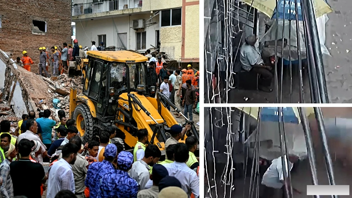 दिल्ली के सत्य निकेतन में बहुमंजिला इमारत ध्वस्त, 6 मौत, कई घायल; CCTV में बुजुर्ग की बचाव की झलक