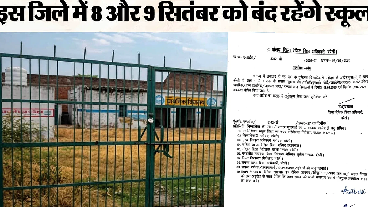 बरेली जिले में 24‑घंटे में 381.2 मिमी बारिश, 46‑साल का रिकॉर्ड तोड़ा, स्कूलों को दो दिन अवकाश