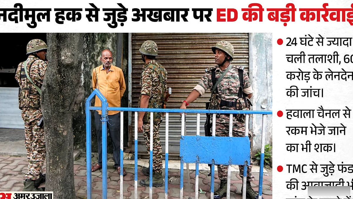 ईडी ने टीएमसी सांसद से जुड़े समाचार पत्र पर 24‑घंटे की तलाशी, 60 करोड़ रुपये की कथित गड़बड़ी