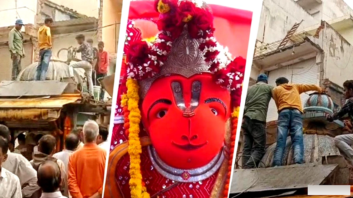 उज्जैन के हनुमान मंदिर की प्रतिमा हटाने की कोशिशें विफल, इंजीनियर निराश