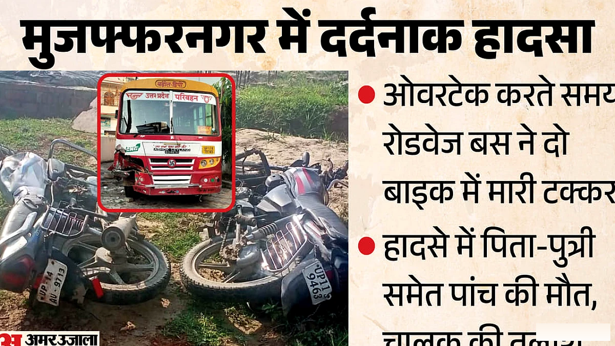 उत्तरी प्रदेश में तेज़ गति की रोडवेज बस का टक्कर, पाँच लोगों की मौत, साजिद की शादी के कार्ड बाँटने के बीच