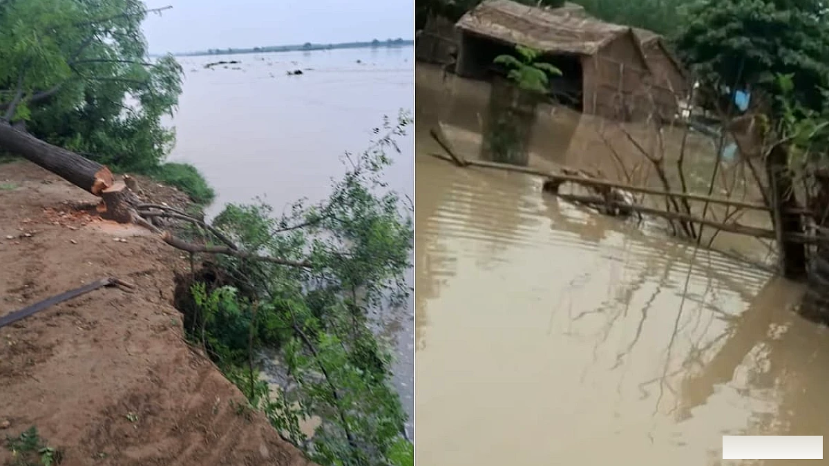 रामगंगा की बाढ़ ने बढ़ाईं दुश्वारियां, घरों में भरा पानी, सड़कें डूबी; कटान से सिमरिया गांव पर खतरा