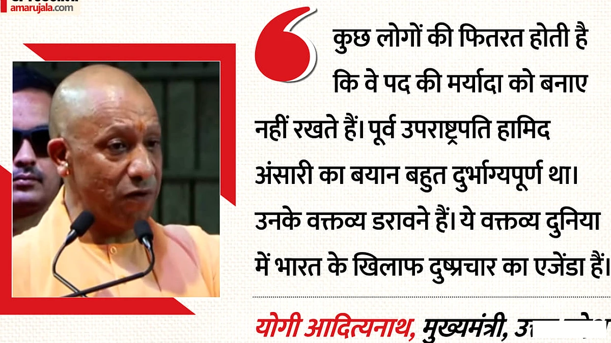 सीएम योगी ने हामिद अंसारी के बयान पर आक्रोश जताया: मातृशक्ति का सम्मान ज़रूरी