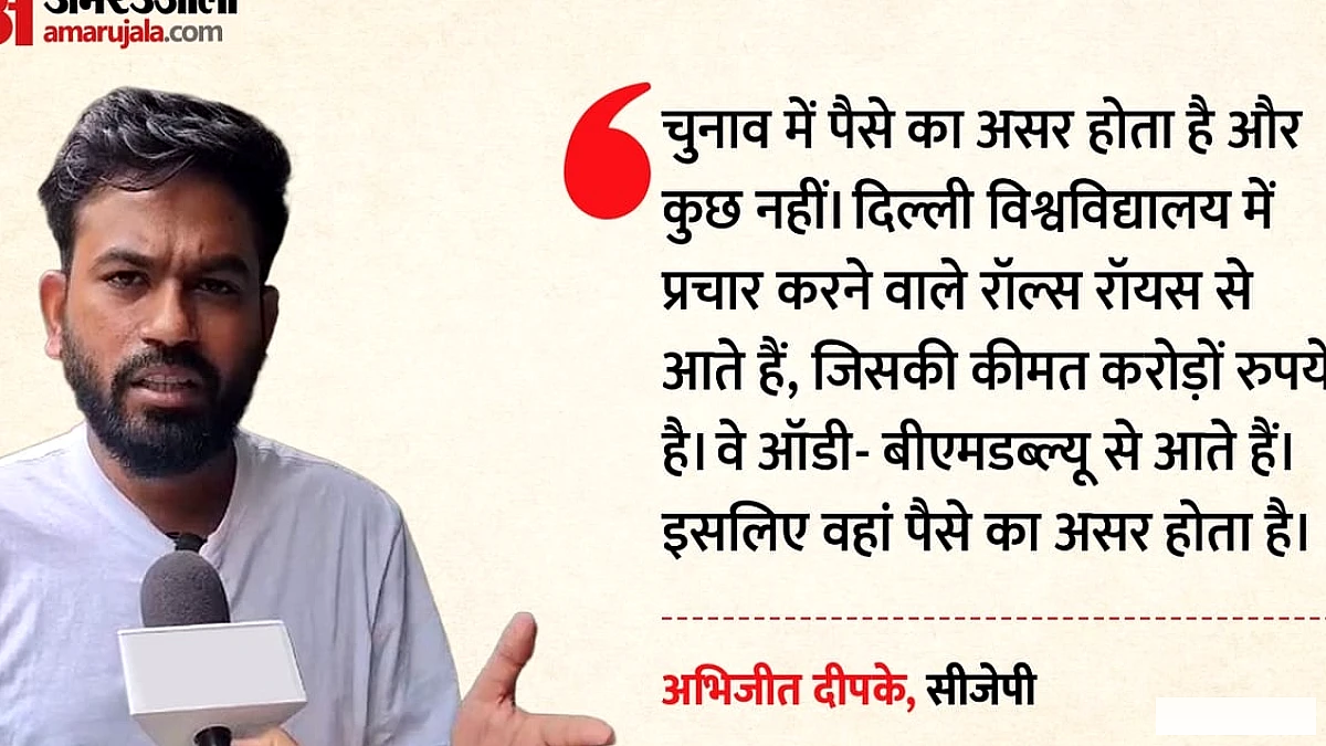 धन के प्रभाव से दिखा असर: अभिजीत दीपके ने डूसू चुनाव में लग्जरी गाड़ियों से प्रचारकों पर आरोप लगाए