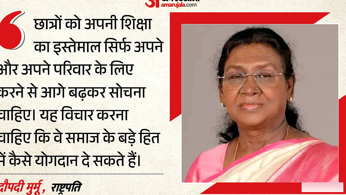 राष्ट्रपति मुर्मू ने छात्रों से देश और समाज को प्राथमिकता देने का आह्वान किया