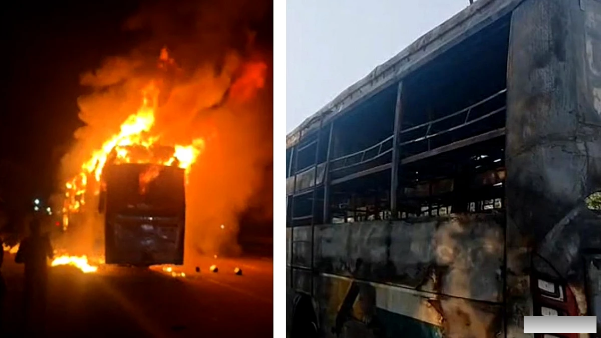 बर्निंग बस में 9 मौतें, चालक ने धुआँ नज़रअंदाज़ कर नहीं रोकी