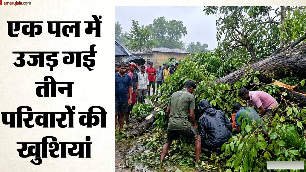 बारिश के बीच भरभराकर गिरा बरगद, तीन स्कूली बच्चों की दबने से मौत; गांव में पसरा मातम
