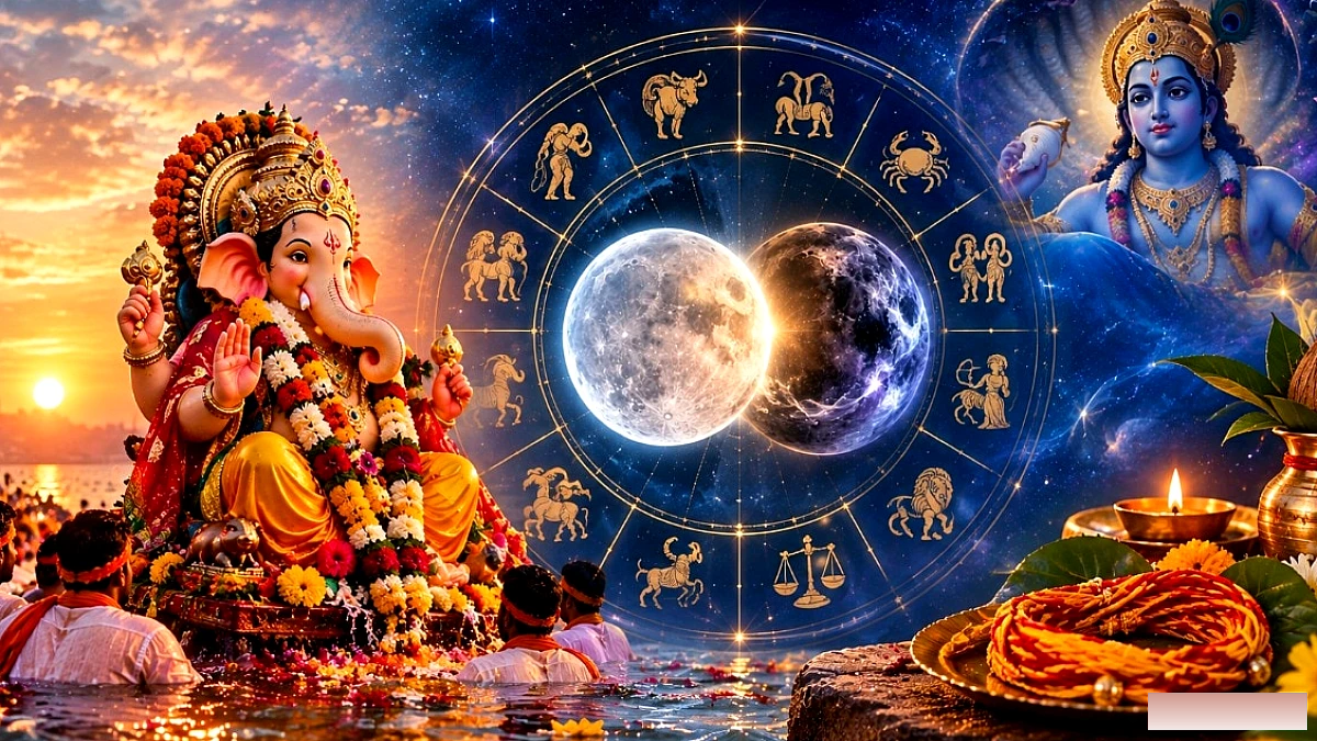 अनंत चतुर्दशी पर दुर्लभ ग्रहण योग: कुंभ राशि में चंद्र-राहु युति 18 वर्ष में पहली बार