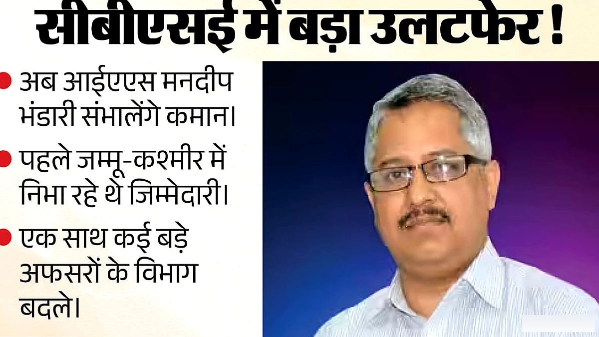 CBSE के अध्यक्ष बने IAS मनदीप भंडारी: बड़े फेरबदल में हुए पद परिवर्तन