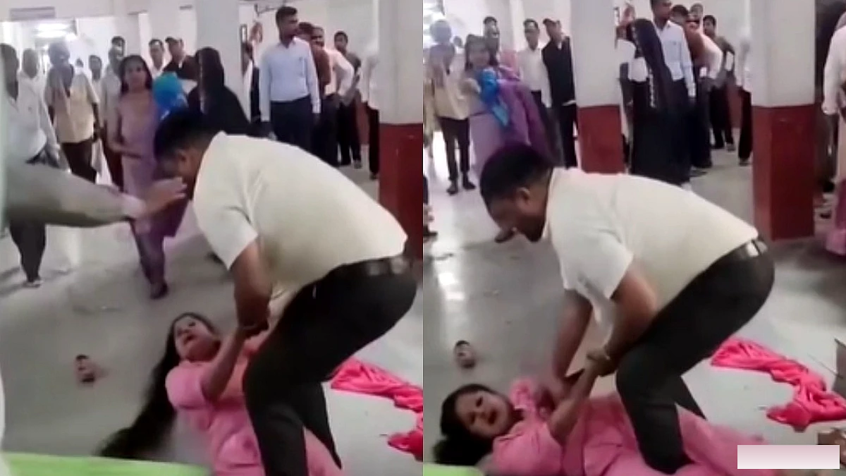 महाराजगंज के परिवार न्यायालय में पति‑पत्नी के बीच हिंसा, वीडियो वायरल