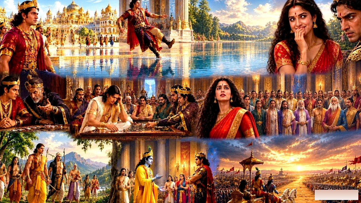 महाभारत के अनसुलझे रहस्य: इंद्रप्रस्थ का वैभव, दांव‑पैसे का खेल और पाँच गाँव की माँग