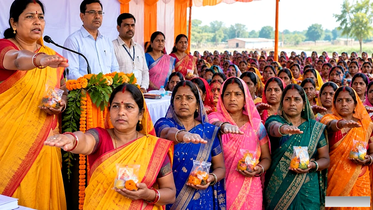 1100 महिलाएं लीं शपथ, सरकारी योजनाओं का लाभ बिना रिश्वत के