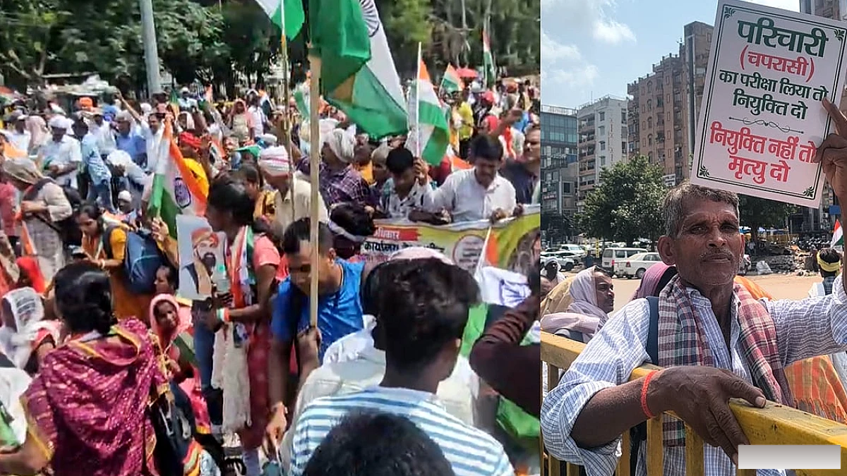 परिचारी अभ्यर्थियों का आंदोलन, सीएम हाउस की ओर बढ़ रहे; जेपी गोलंबर पर पुलिस ने रोका तो करने लगे हंगामा
