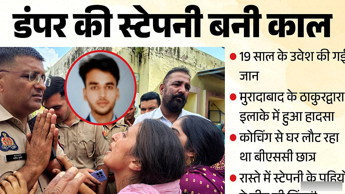 स्टेपनी के पहियों ने छीन ली जिंदगी: तेज रफ्तार डंपर से निकले पहिए बाइक से टकराए, बीएससी छात्र की मौत