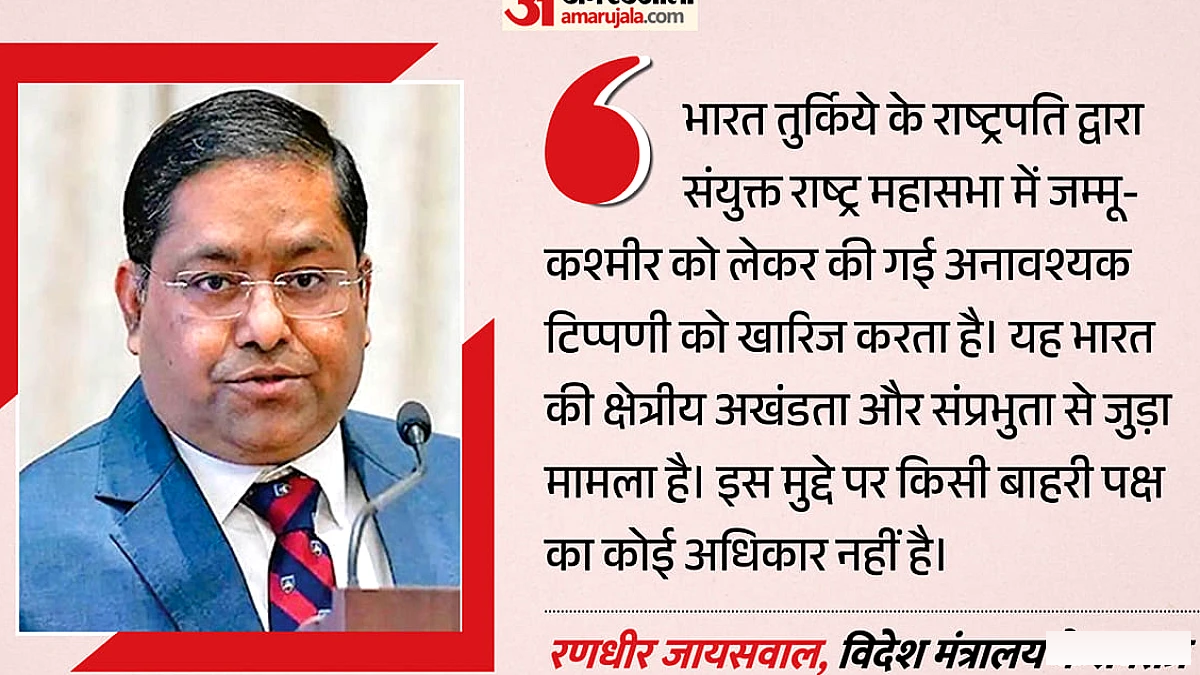विदेश मंत्रालय ने तुर्किये की टिप्पणी पर दो‑टूक जवाब दिया, रणधीर ने कहा: कश्मीर में दखल नहीं मान्य