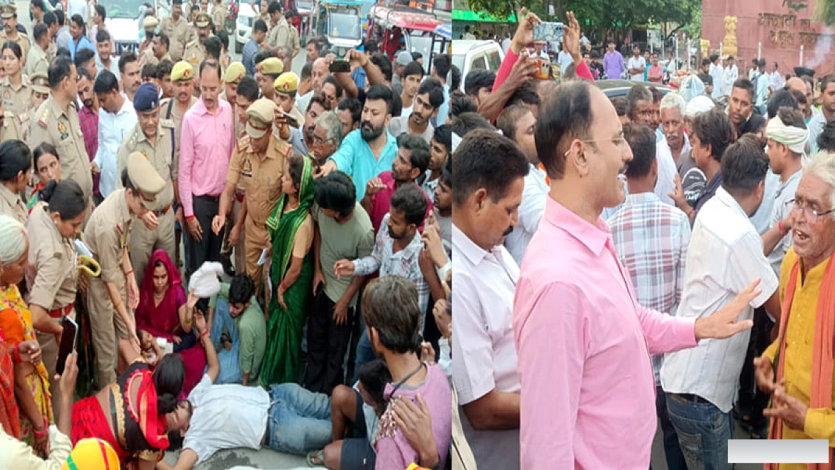 हरदोई में पति और ससुर को हिरासत में लिया, महिला के शव के साथ डीएम चौराहे पर प्रदर्शन
