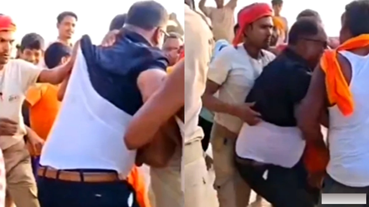 बिहार में तटबंध फटने पर ग्रामीणों ने जल संसाधन विभाग के अधिकारियों को नदी में फेंकने की कोशिश