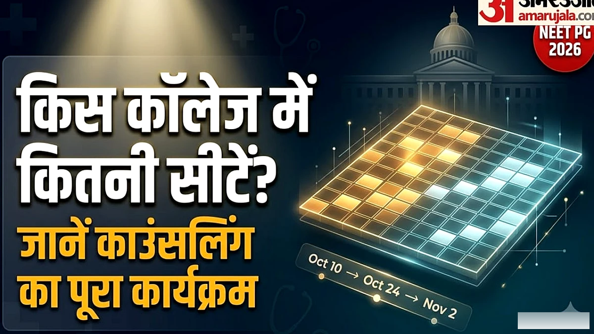 NEET PG काउंसलिंग 2026: कौन‑से कॉलेज में कितनी सीटें, सत्यापन 10 अक्टूबर से