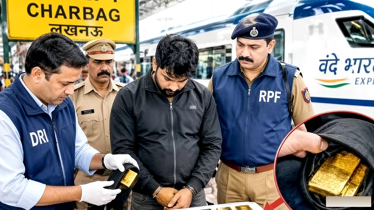 चारबाग स्टेशन पर वंदे भारत से 1.72 करोड़ रुपये के सोने की तस्करी में पकड़ा गया तस्कर