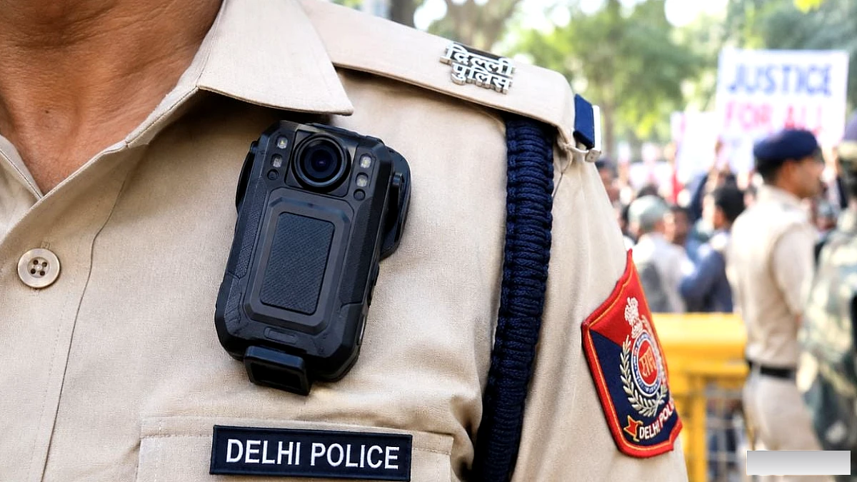 सीजेपी प्रोटेस्ट में पुलिस की वर्दी पर दिखा अनोखा कैमरा: हर हरकत को करता है कैद, जानें क्या है इसका काम
