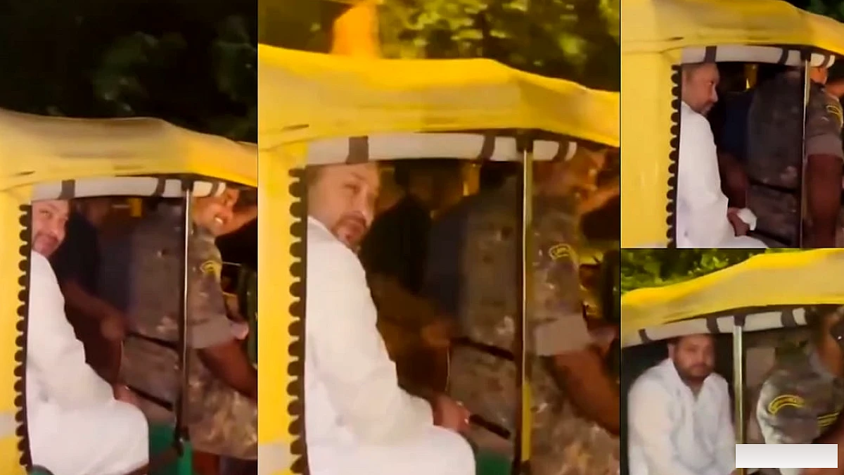 तेजस्वी यादव ने दिल्ली में ऑटोरिक्शा की सवारी, सुरक्षा गार्डों के साथ