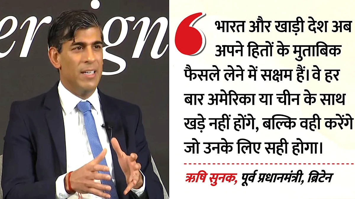 बदलती वैश्विक व्यवस्था: ऋषि सुनक बोले- भारत अपना रास्ता खुद तय करने में सक्षम, अमेरिका और चीन पर क्या कहा?