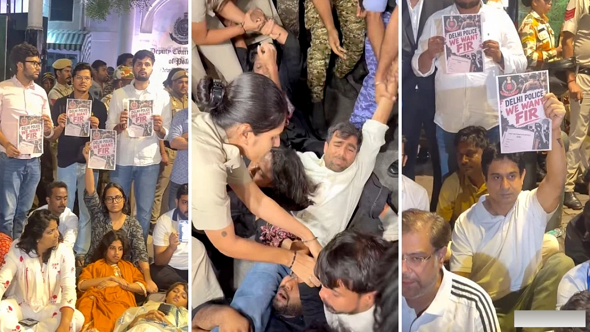 NSUI ने संसद थाने के बाहर FIR की मांग में प्रदर्शन किया, CJP के तिरंगा मार्च को लेकर पुलिस ने सख्ती बढ़ाई