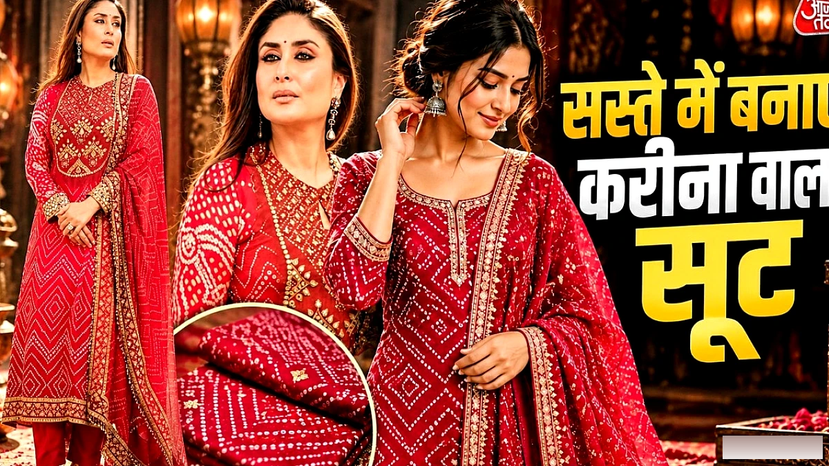 फेस्टिव सीजन में करीना कपूर का लाल बांधनी सूट – बजट में बनाएं डिज़ाइनर लुक