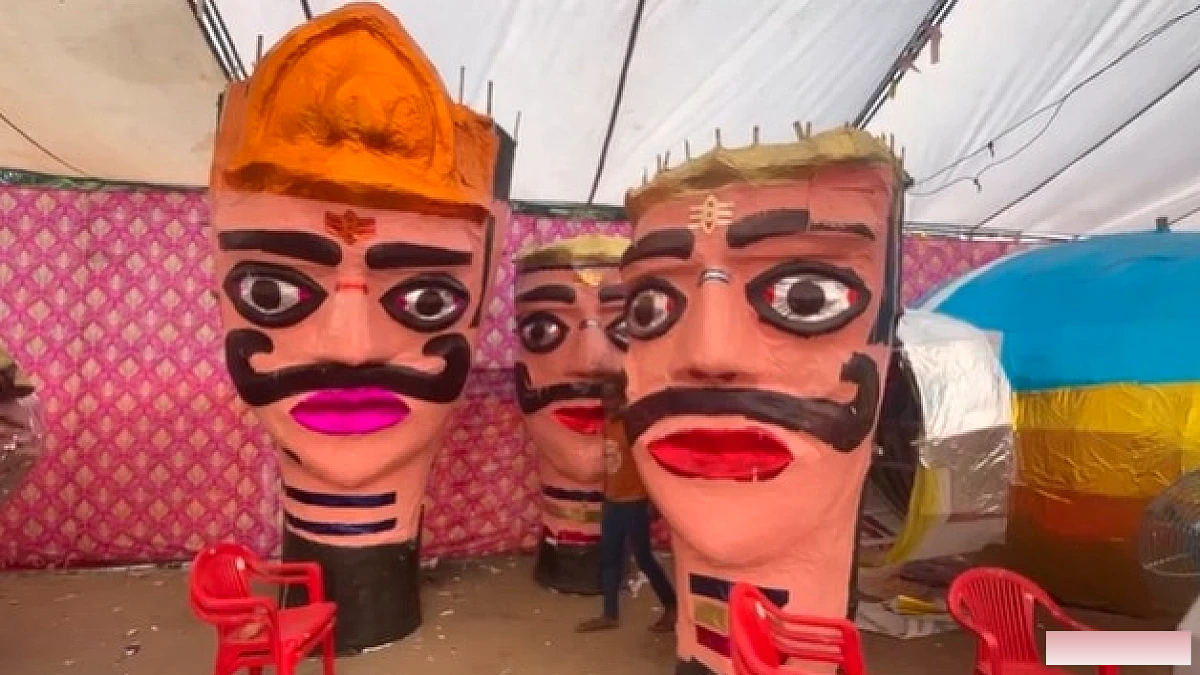 अलवर में 65 फुट रावण का दहन, मुस्लिम कारीगरों ने हाई‑टेक पुतले तैयार किए