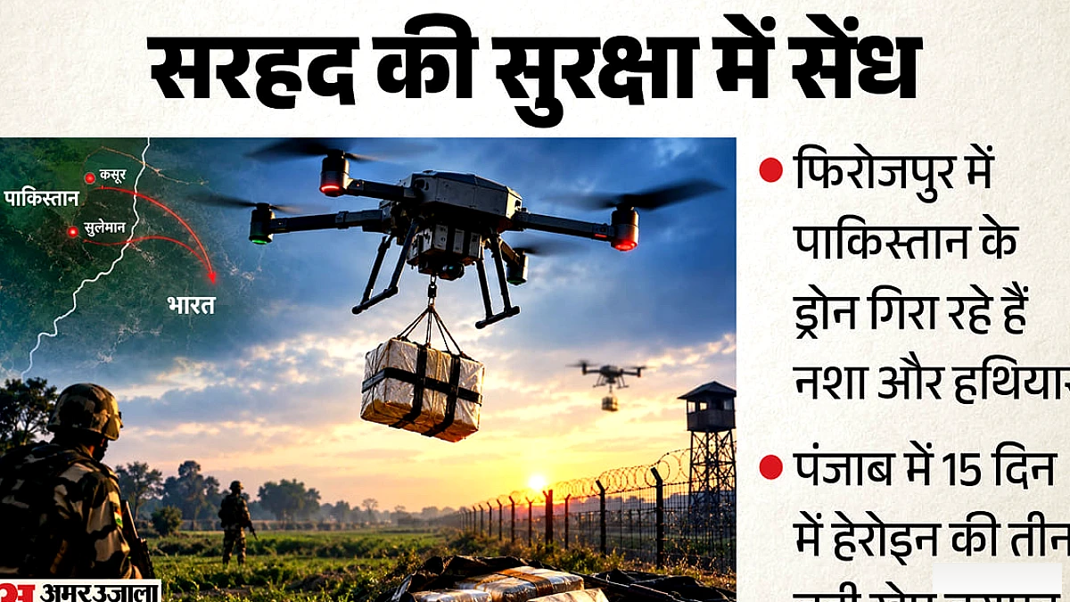 पाकिस्तान से ड्रोन हमले: नशा व हथियार तस्करी के मार्ग पर निशाना