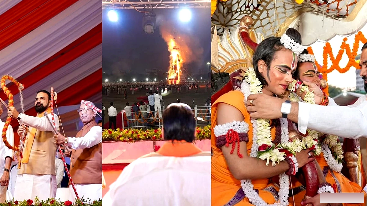 पटना के गांधी मैदान में रावण वध समारोह, मुख्यमंत्री सम्राट चौधरी ने की भगवान श्रीराम की आरती