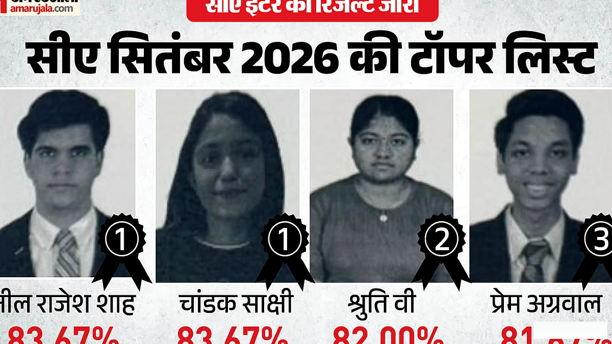 सीए इंटर सितंबर 2026 की टॉपर लिस्ट जारी: मुंबई के नील राजेश शाह और नासिक की साक्षी अव्वल, देखें पूरी मेधा सूची