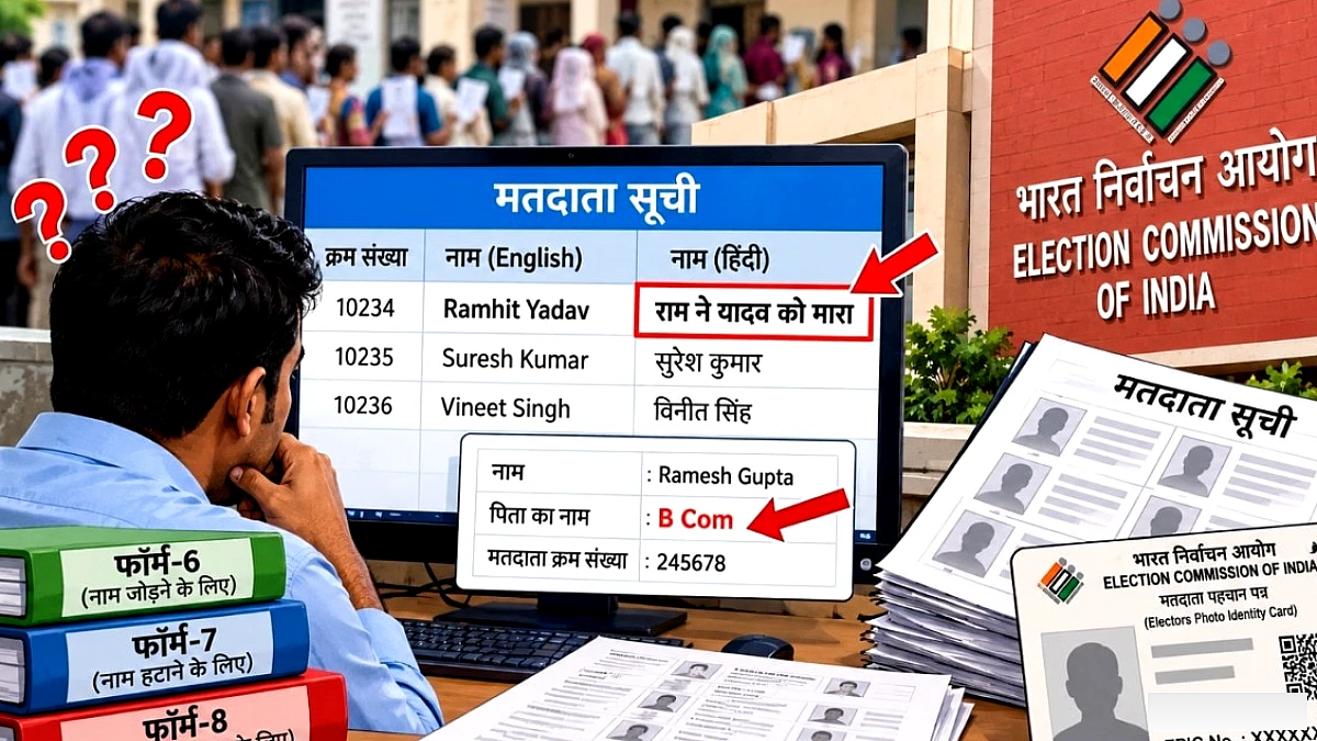 उत्तरी प्रदेश की मतदाता सूची में नाम त्रुटियां: Ramhit Yadav बन गया "राम ने यादव को मारा