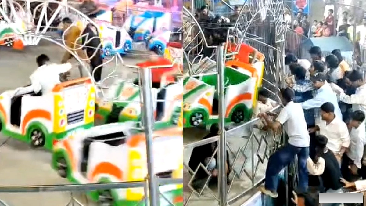 कटिहार के दुर्गा मेले में घुमते झूले से गिरते लोग, अफरा‑तफ़री और पुलिस ने संभाला मोर्चा