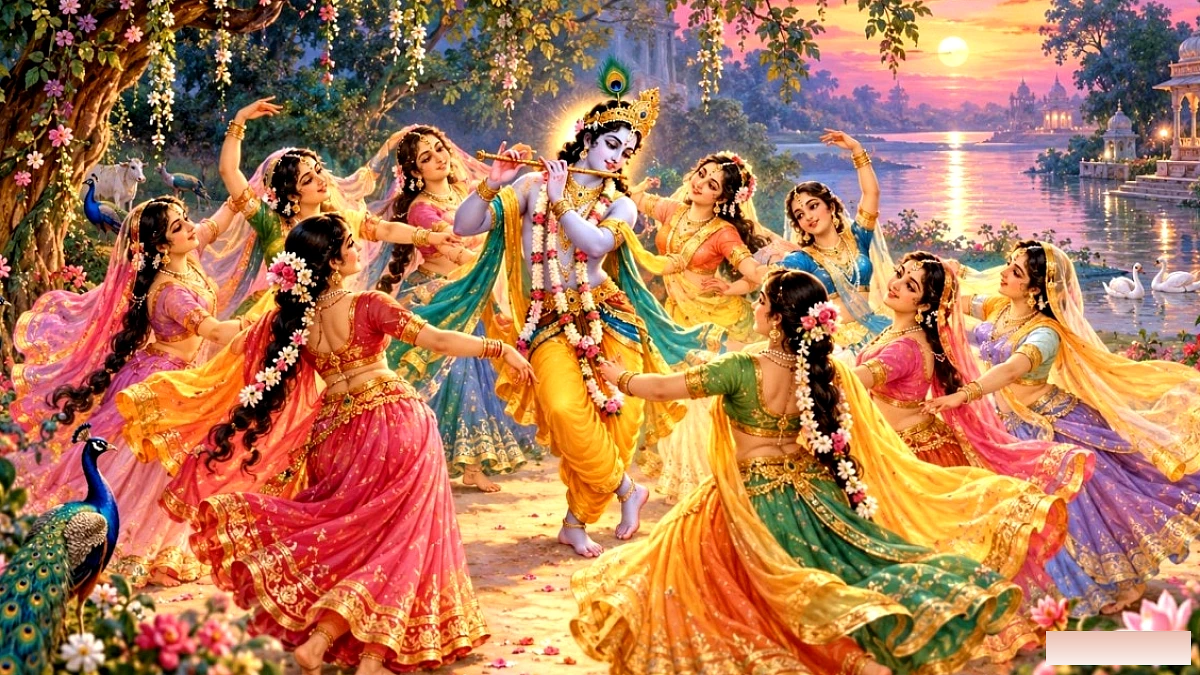 शरद पूर्णिमा की रात्रि में कृष्ण का महारास: कामदेव की चुनौती का उत्तर