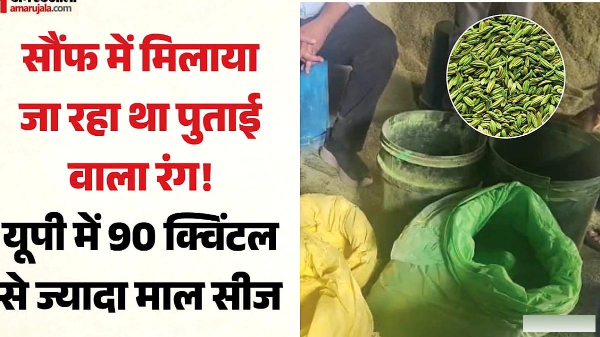10 लाख रुपये की 90 क्विंटल सौंफ में मिलावट, पुताई रंग के आरोप, 15 टीमों ने छापे मारे